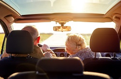 Older couple driving 