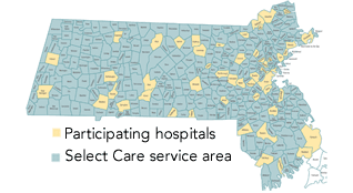 Map of Select Care service area and network providers